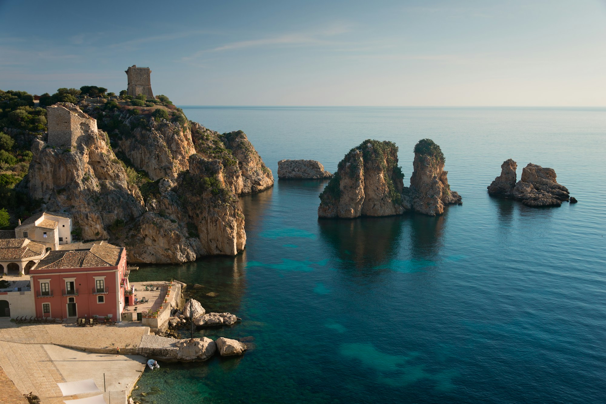 Faraglioni rocks and Tonnara in Scopello on Sicily